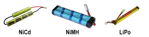 Airsoft Batteries, NiCd, NiMH, LiPo